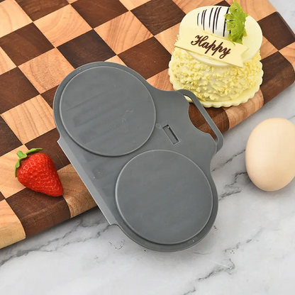 Dark Gray 2-Cavity Microwave Egg Poacher with Lid
