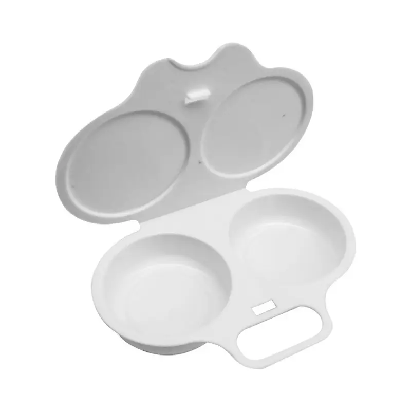 Dark Gray 2-Cavity Microwave Egg Poacher with Lid