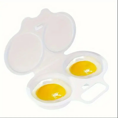 Dark Gray 2-Cavity Microwave Egg Poacher with Lid