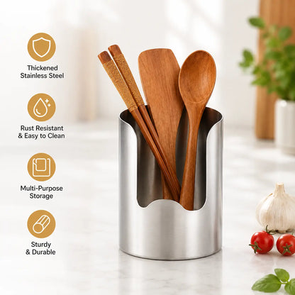 Thickened Stainless Steel Utensil Holder – Kitchen Countertop Organizer