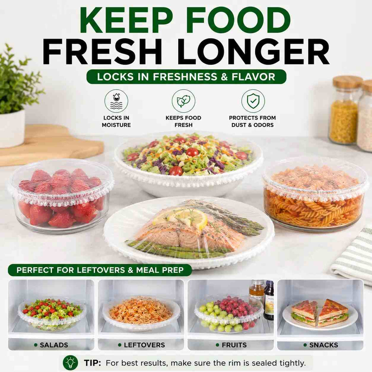 100-Piece Disposable Elastic Food Covers